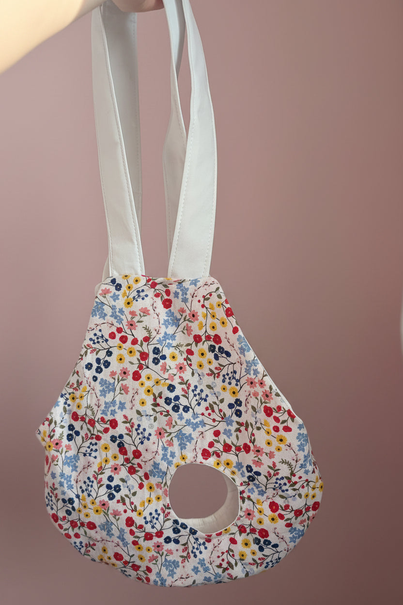 floral patterned chicken carrier bag